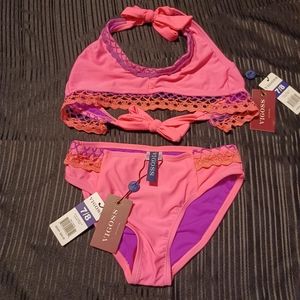 VIGOSS Big Sofie Crochet-Accent Two Piece Swimsuit